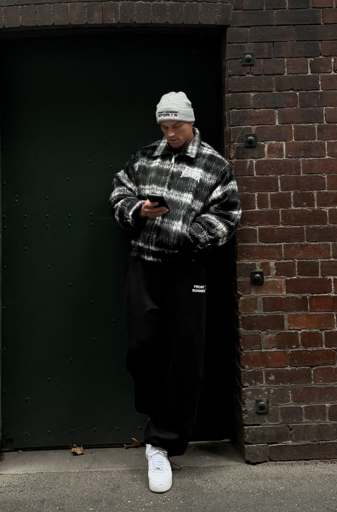 Apex Check Bomber Black White