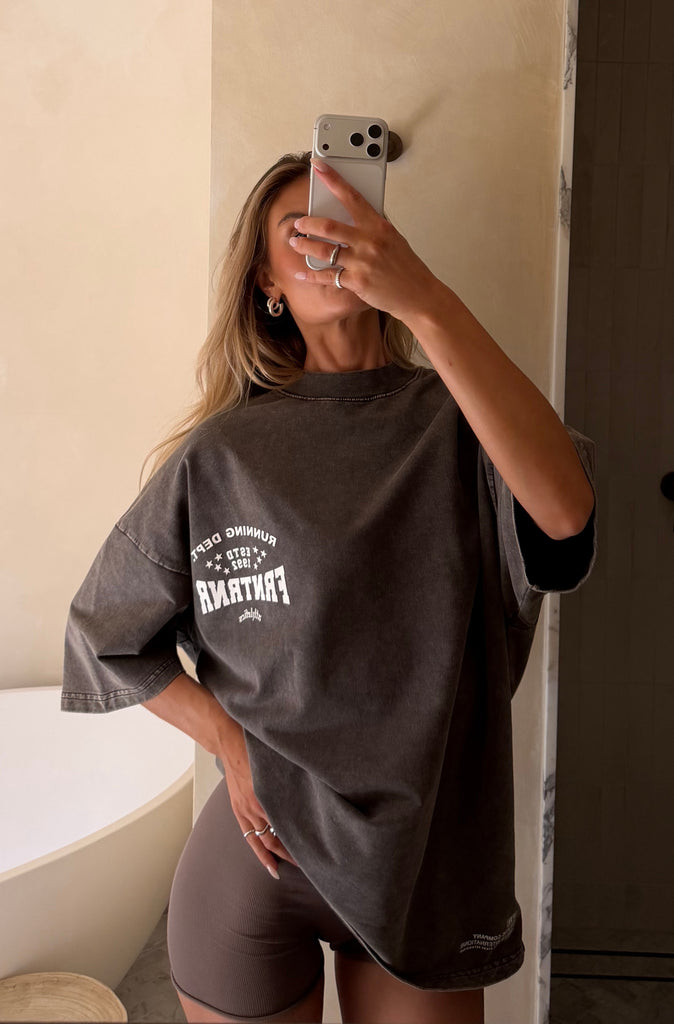 FRNTRNR ESTD Tee Washed Choc