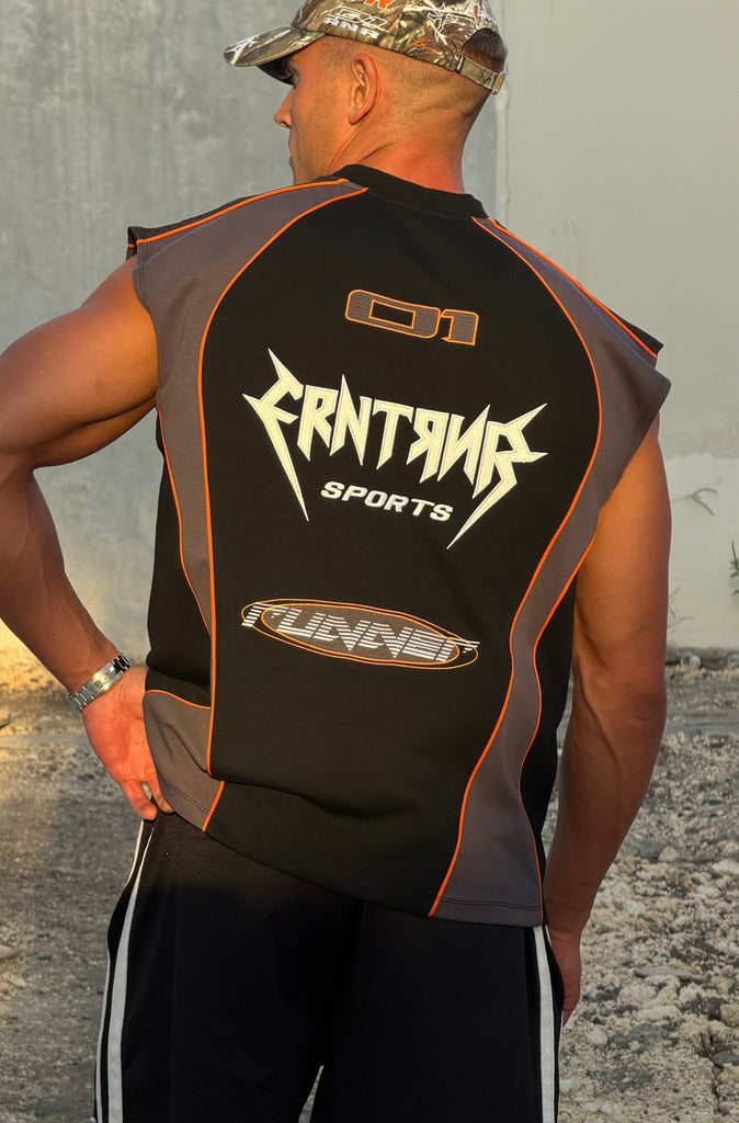 Kinetic Sleeveless Jersey Black Mandarin