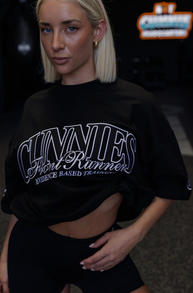 Cunnies Tee with Back Logos - Monochrome