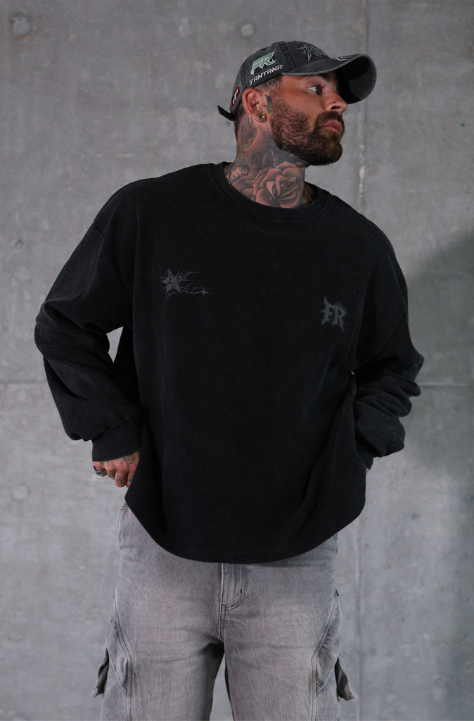 Sandstorm L/S Waffle Tee - Black