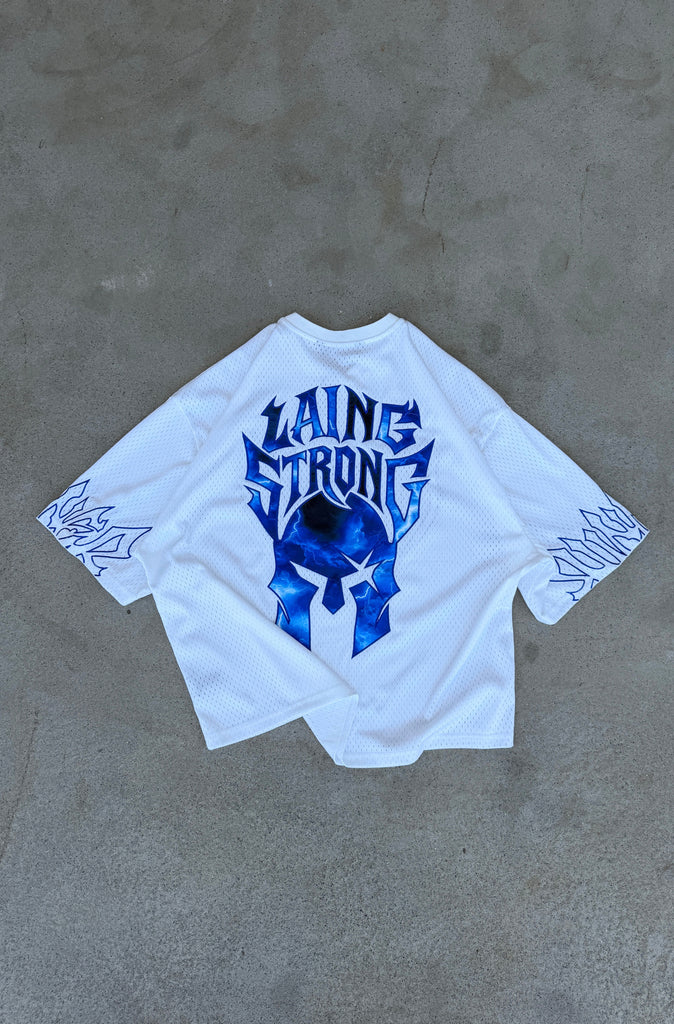 FR X LS Helm Bolt Jersey White Cobalt