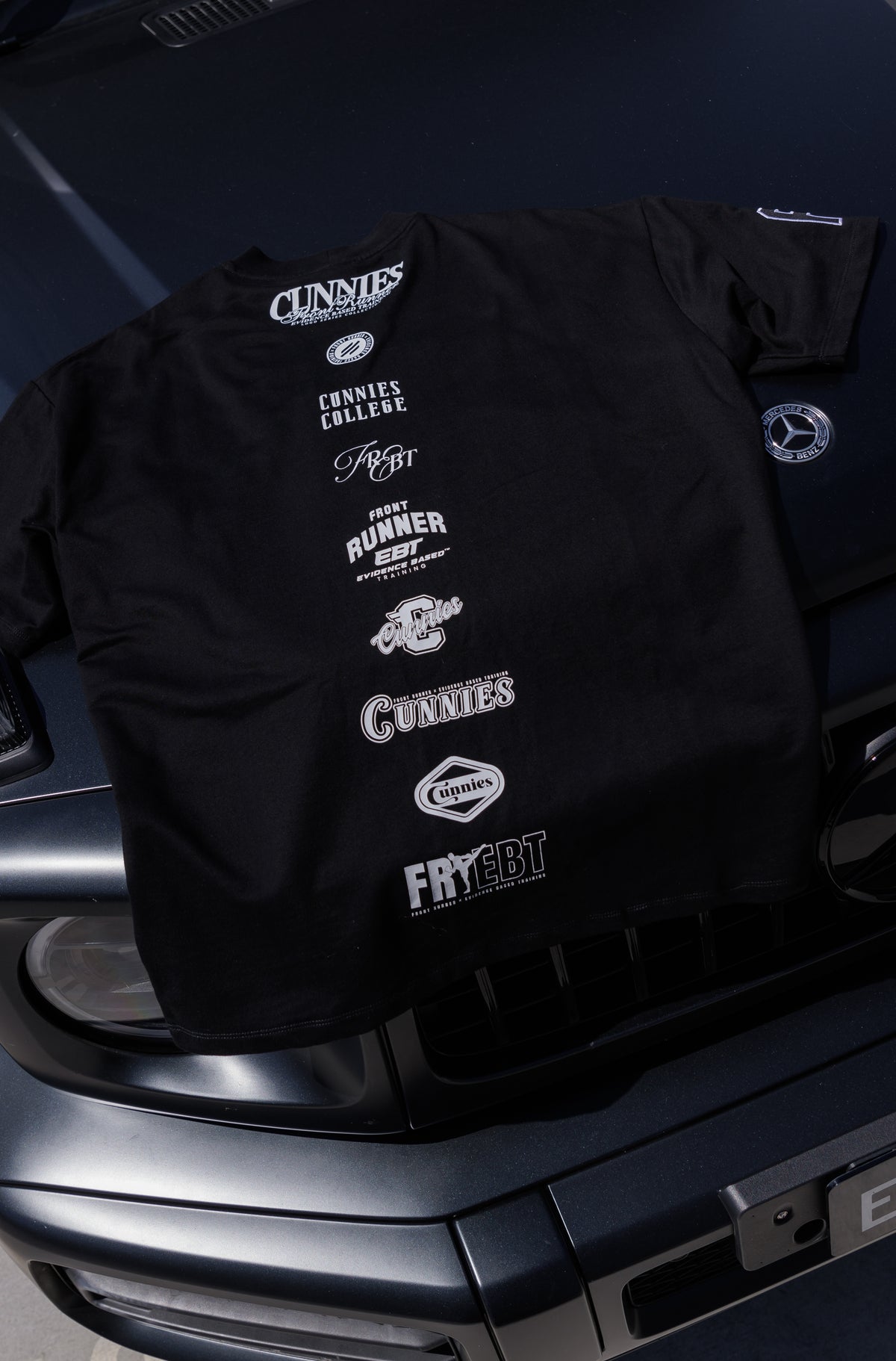 Cunnies Tee with Back Logos - Monochrome