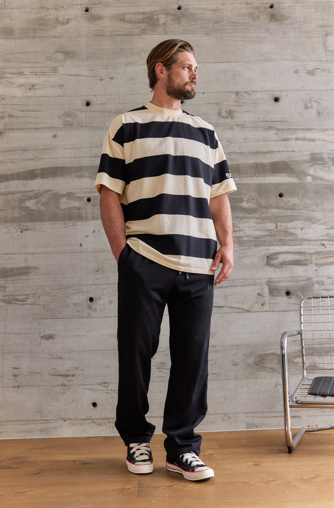 Duomo Stripe Tee - Black Creme