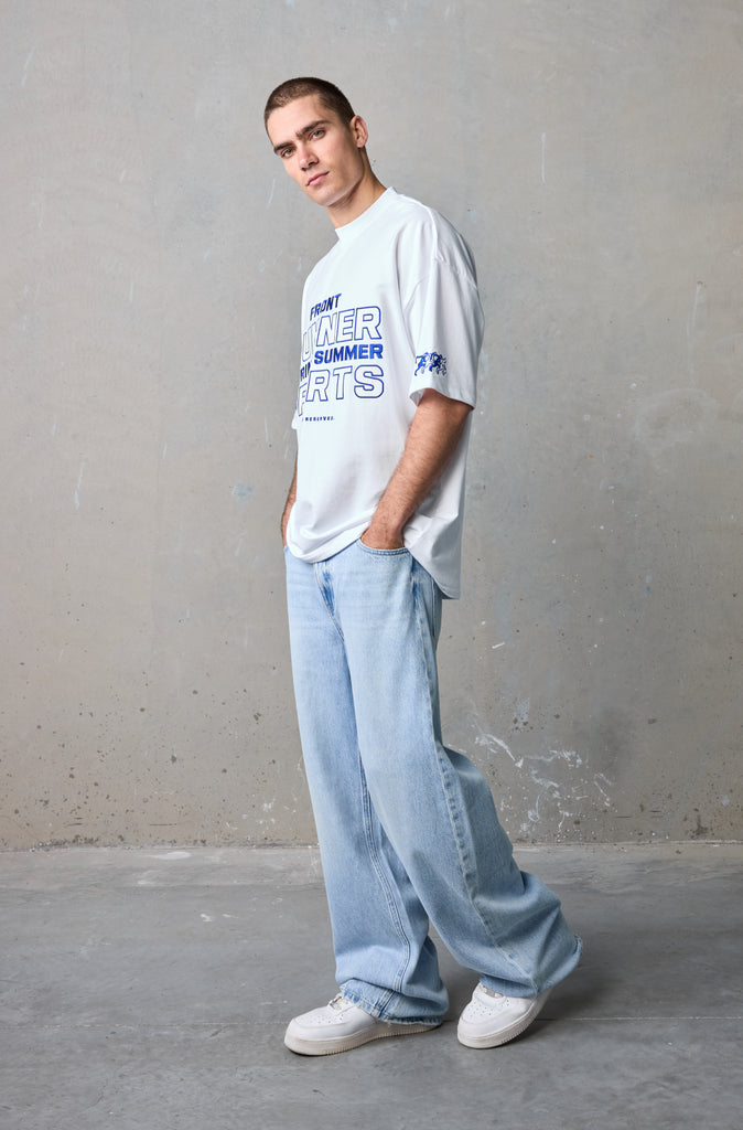 Varsity Sports Tee - White Cobalt