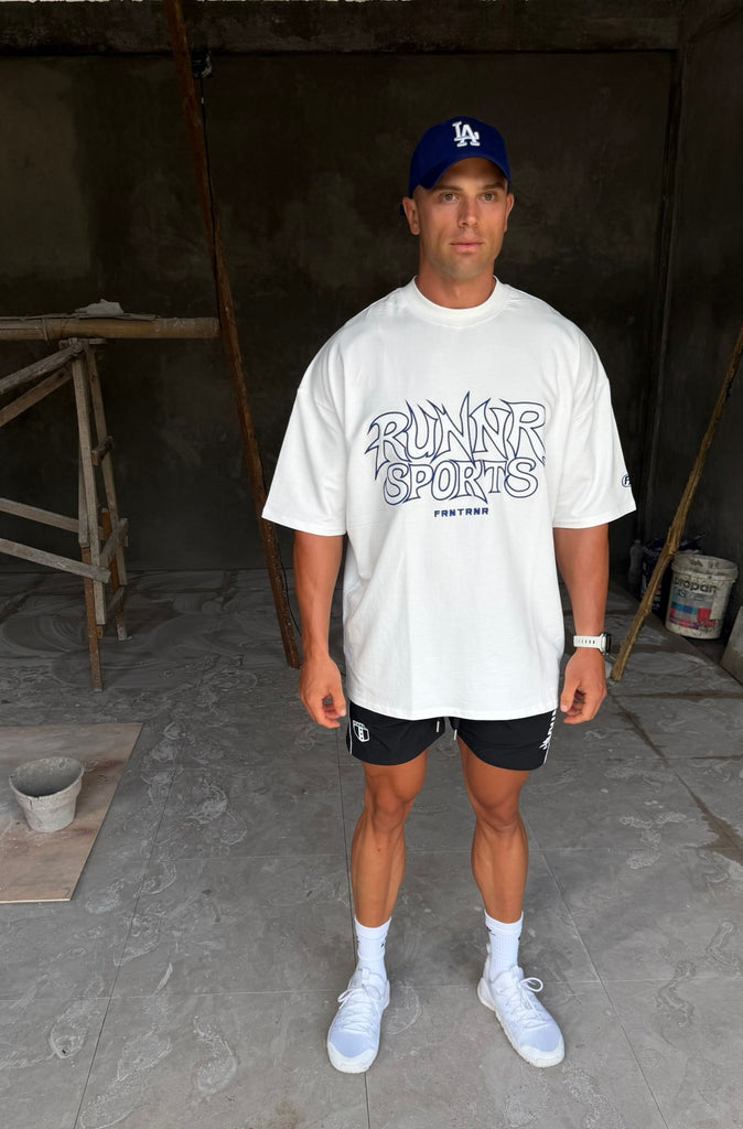 Runner Sports Tee White Cobalt [men]