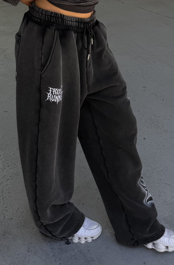 Ashline Barrel Leg Trackpant Washed Black [women]