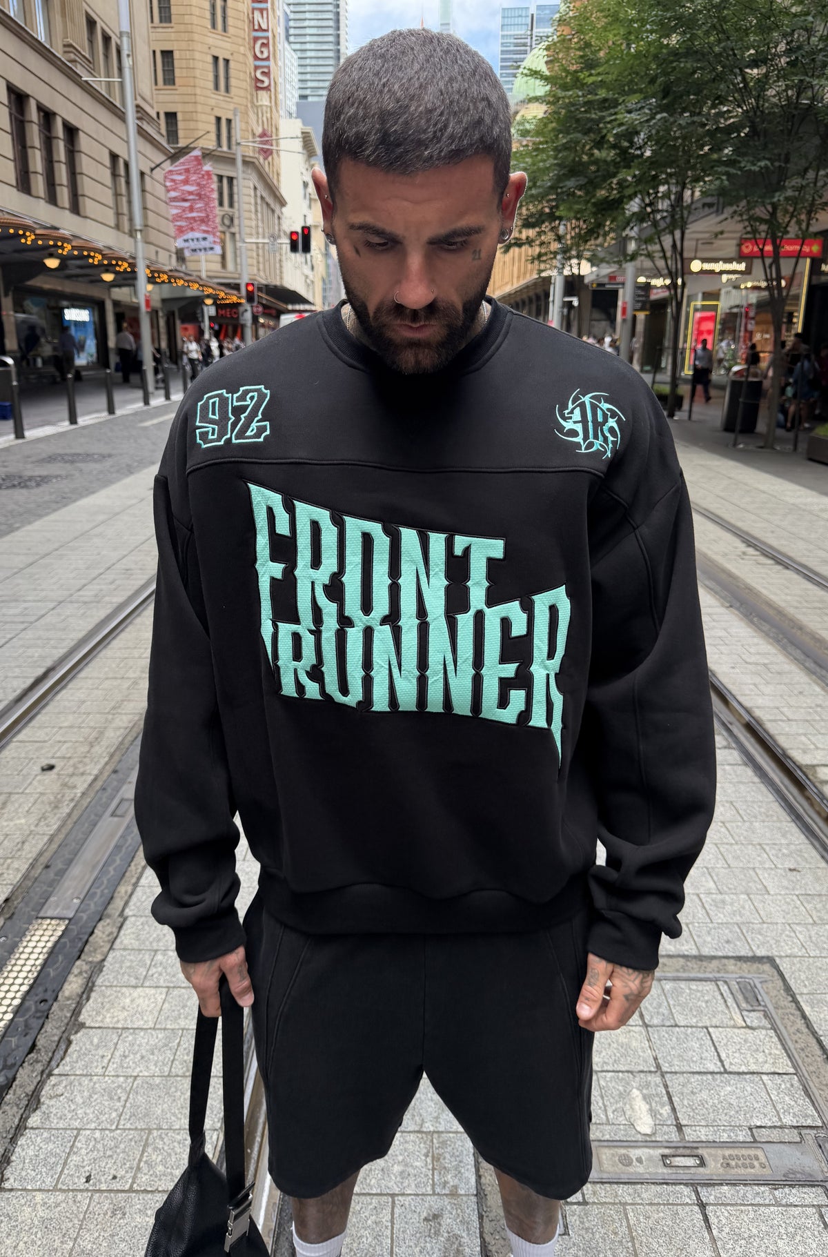 Pyro Crewneck - Black Tiffany - Men