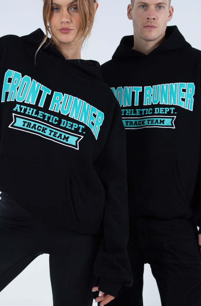 Athletic Department Hoodie Black & Teal