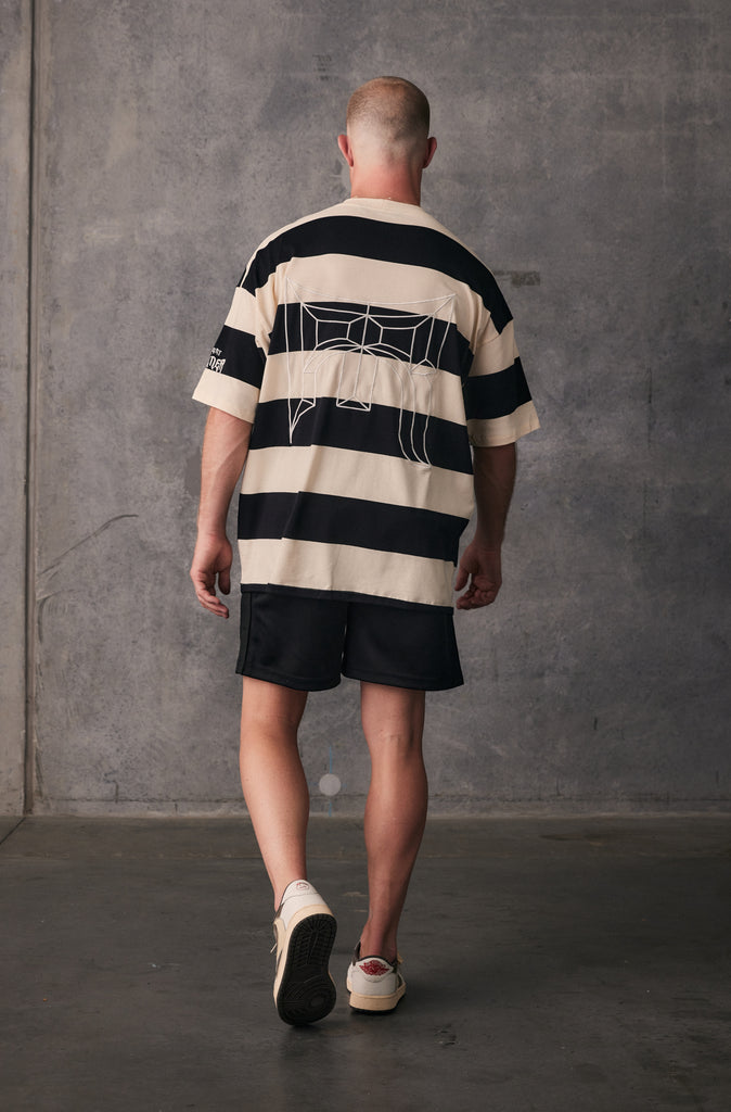 Duomo Stripe Tee - Black Creme