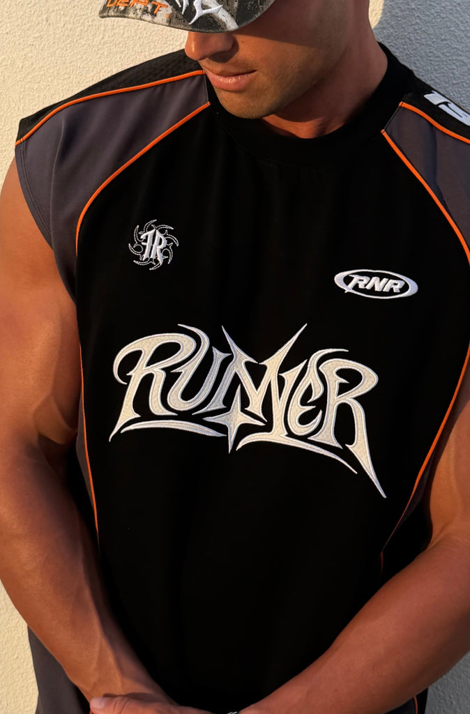 Kinetic Sleeveless Jersey Black Mandarin