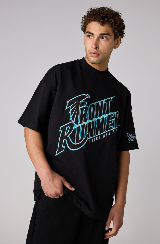 T&F Tee - Black Aqua