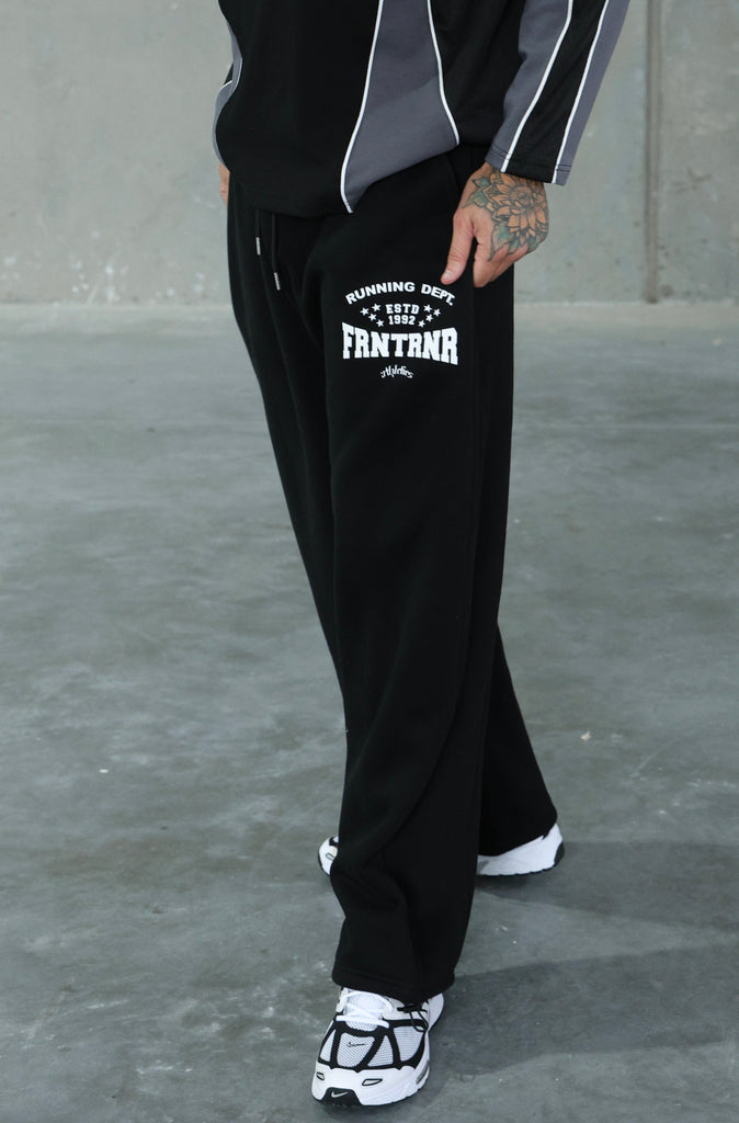 FRNTRNR ESTD Barrel Leg Track Pant Black