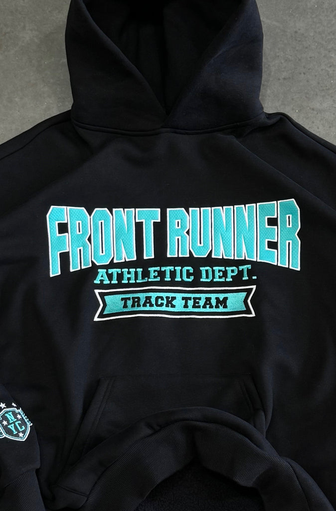 Athletic Department Hoodie Black & Teal