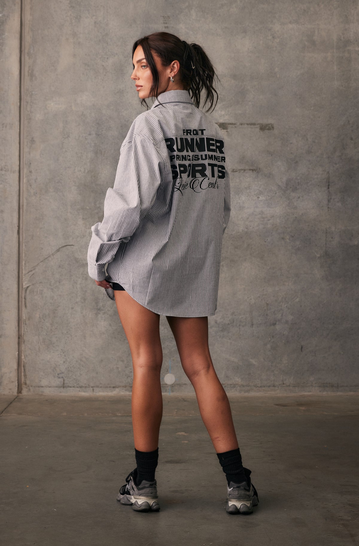 SS Leisure Shirt - Black Stripe - Women