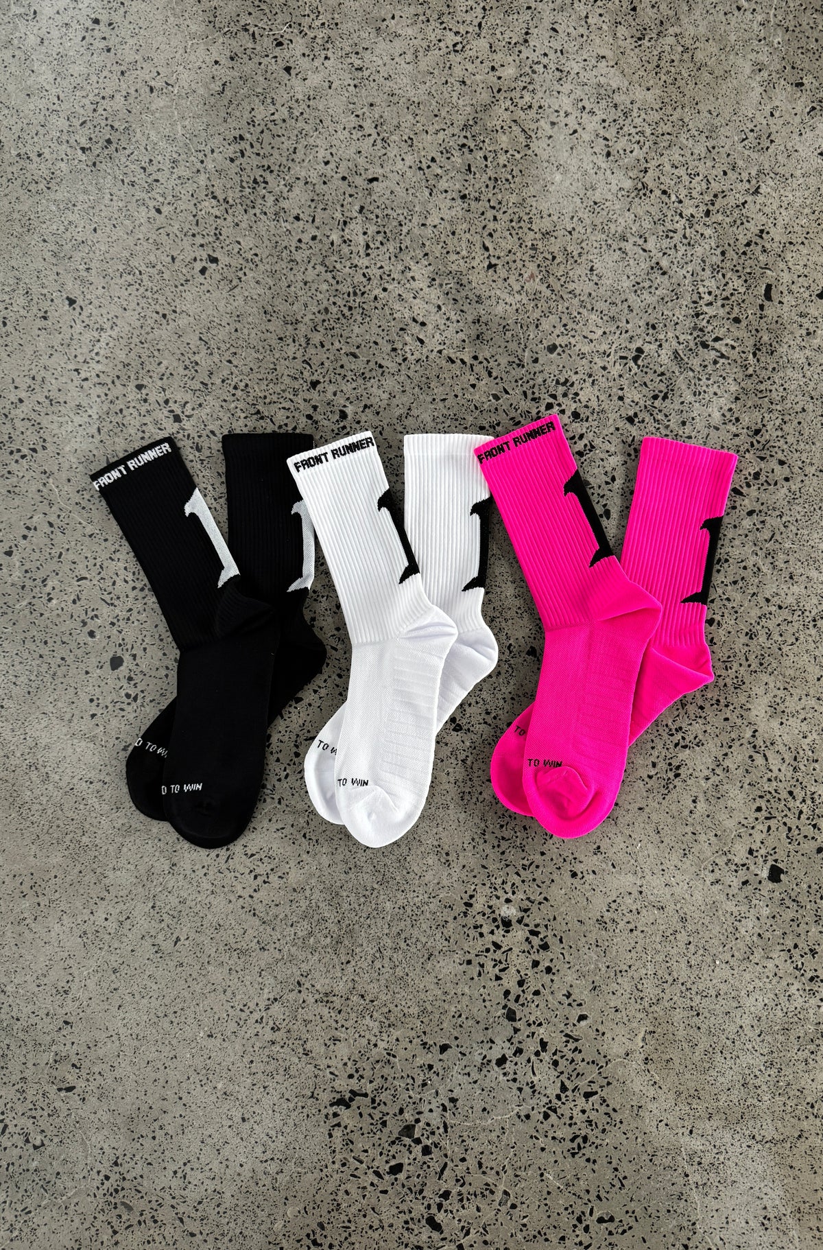 Pace Socks 3pk - White/Black/Flamingo - Women