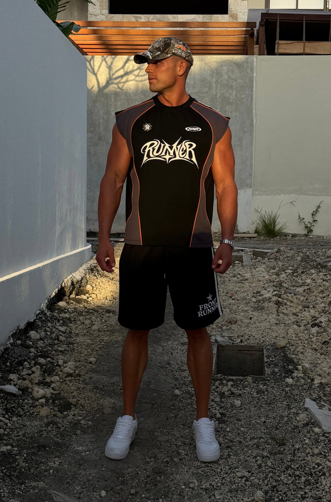 Kinetic Sleeveless Jersey Black Mandarin
