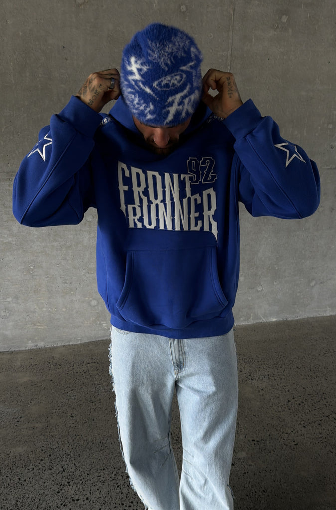 Runner Remix Fuzzy Skull Beanie - Cobalt