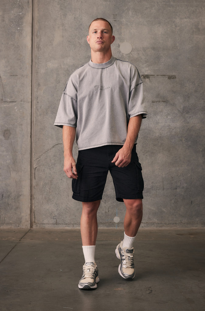 Boxy Reverse Tee - Concrete