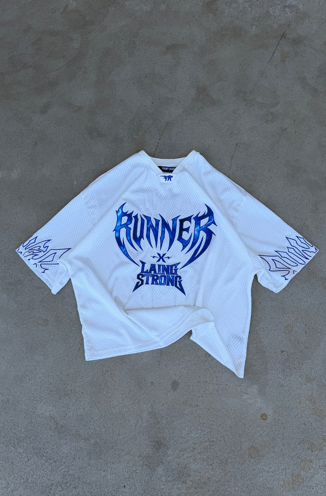 FR X LS Helm Bolt Jersey White Cobalt