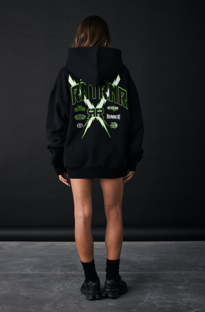 FRNTRNR Bolt Hoodie - Black Lime