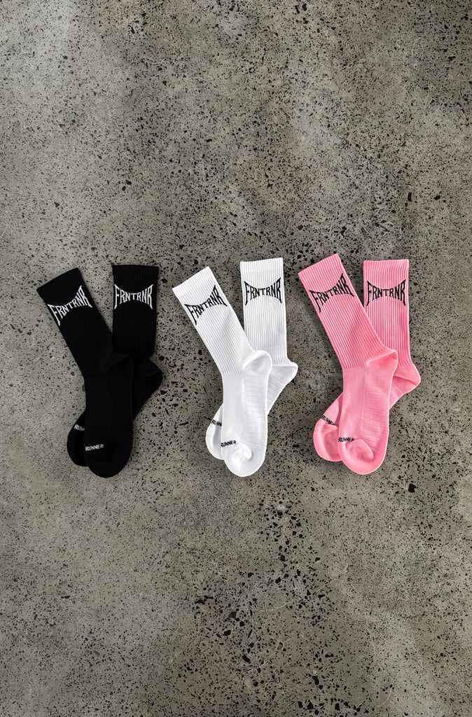 Workshop Socks 3pk - White/Black/Candy