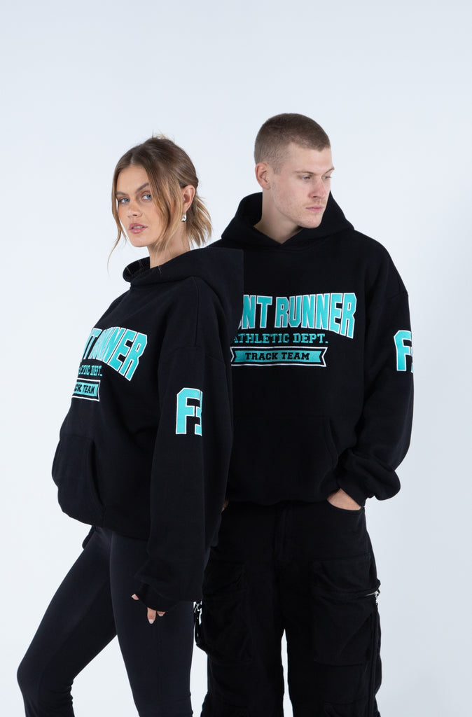 Athletic Department Hoodie - Black & Teal