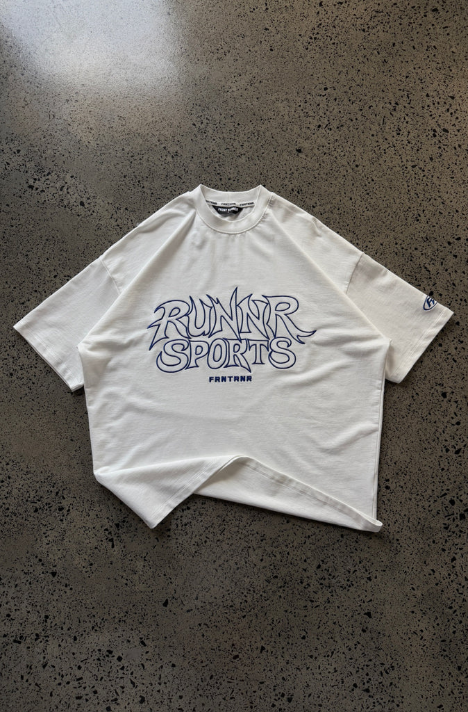 Runner Sports Tee White Cobalt 