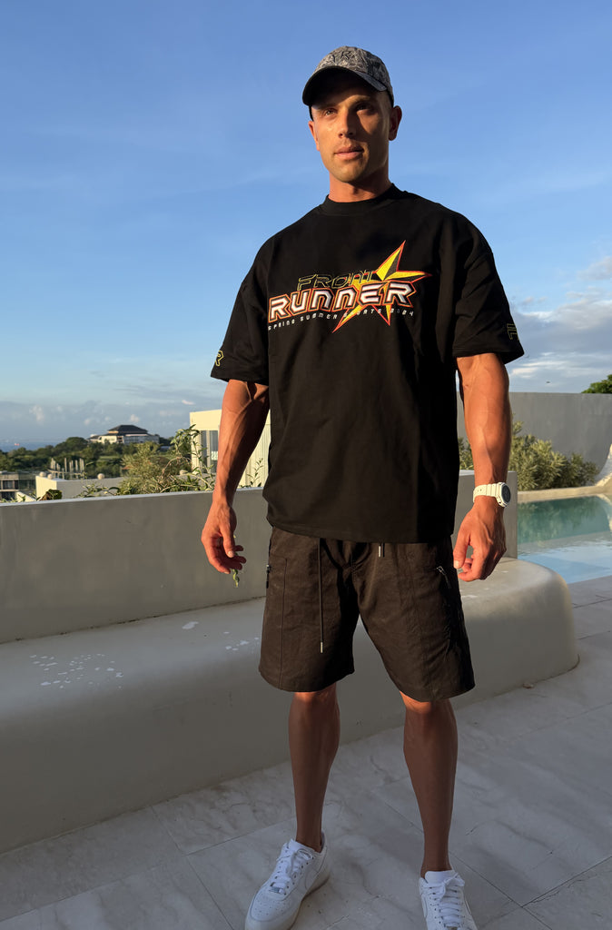 SS Runner Logo Tee Black Fire
