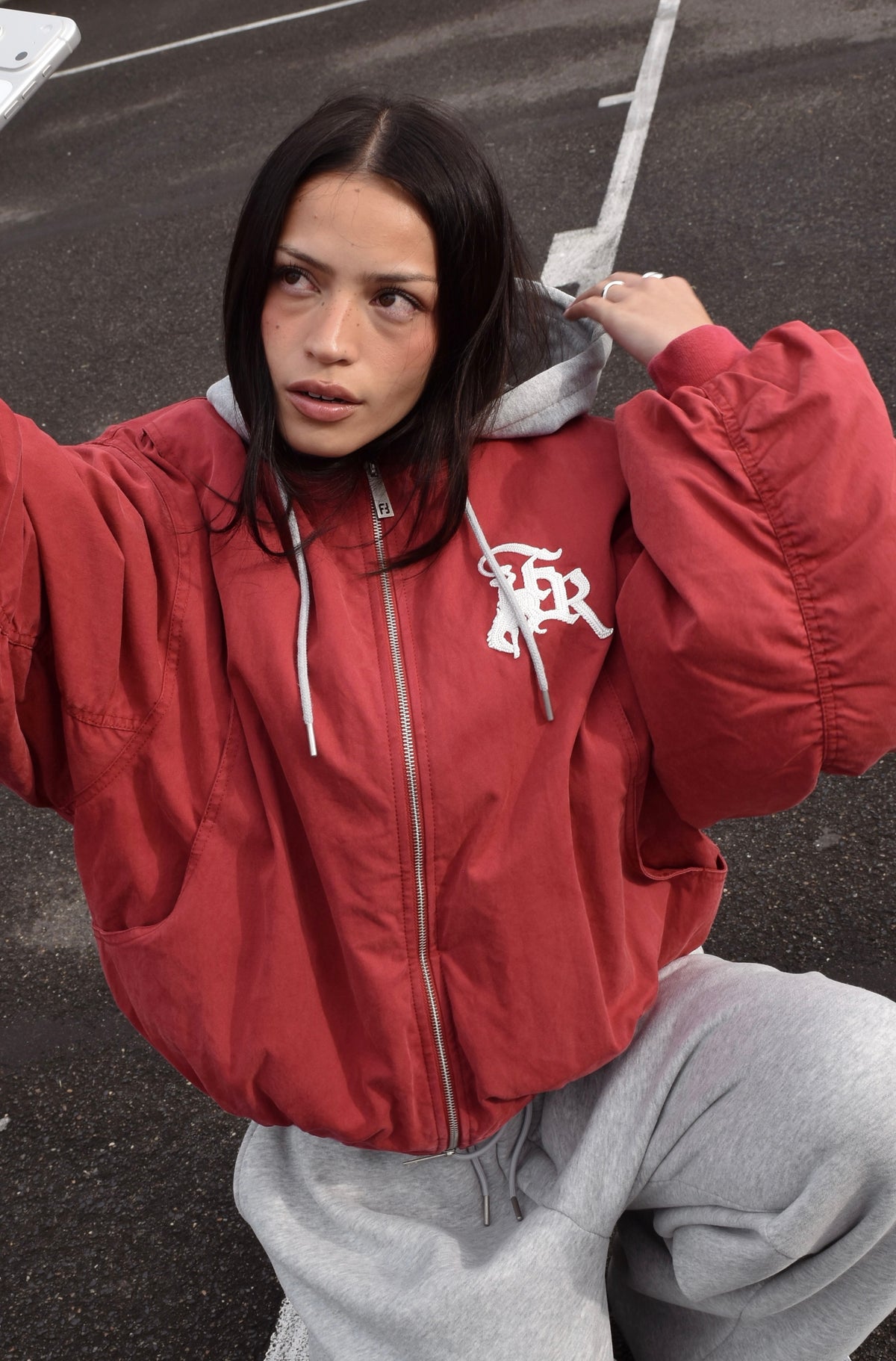FR Goods Hooded Canvas Jacket Vintage Cherry [women]