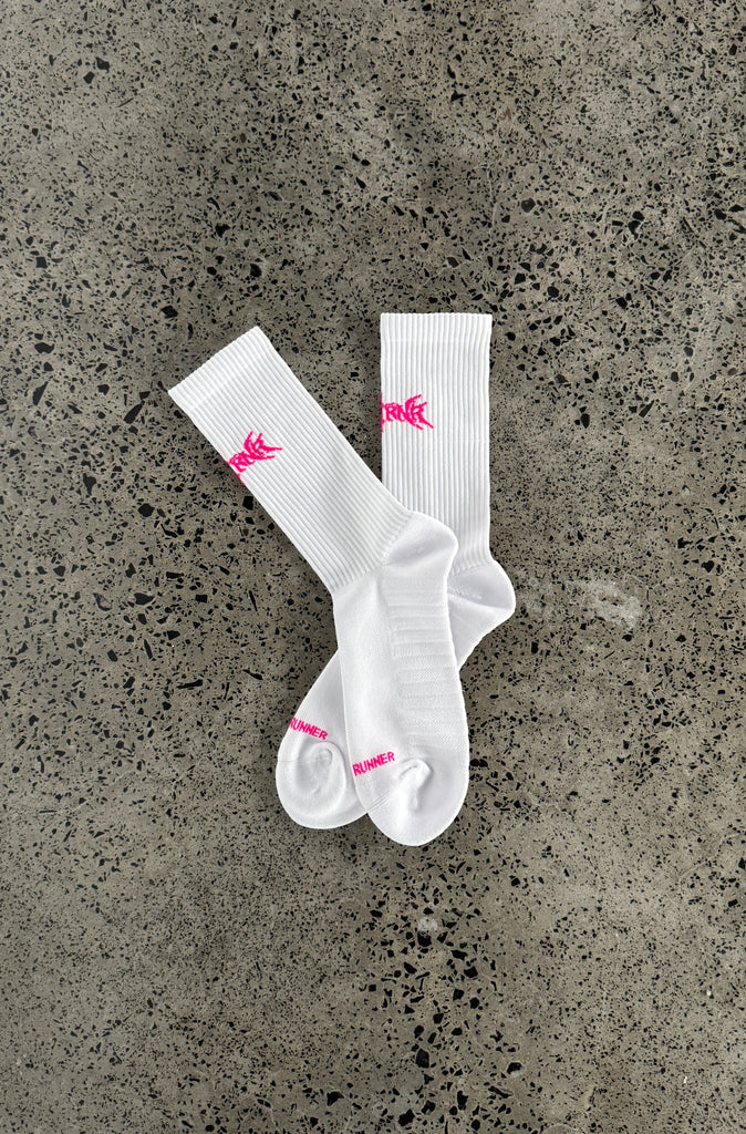 Dagger Socks 3pk - White/Black Flamingo/Black