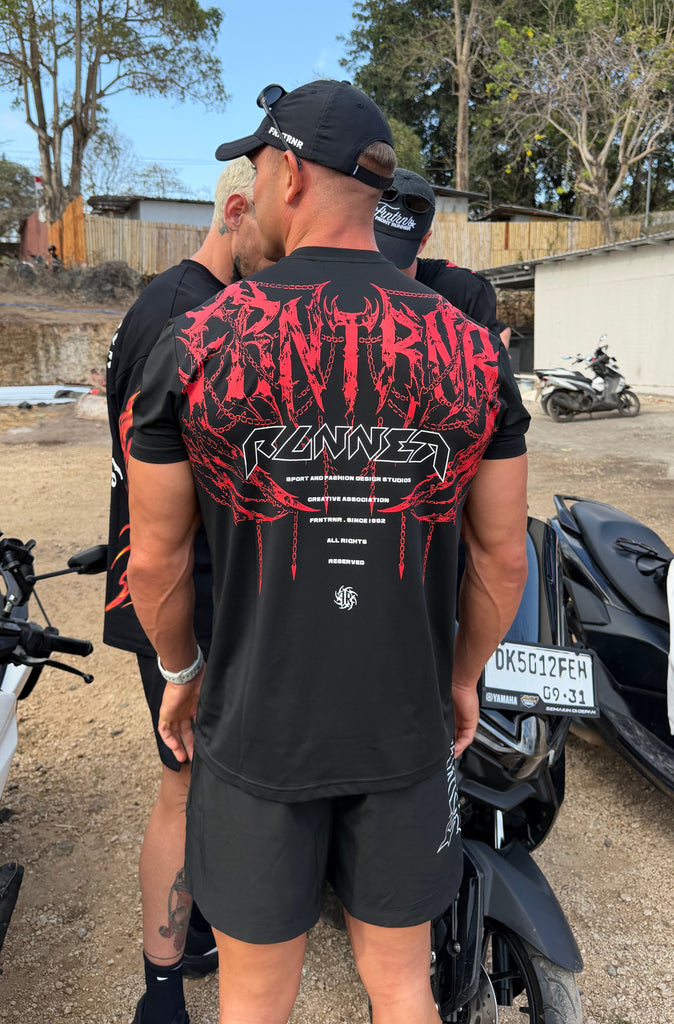 Controlled Chaos Fitted Tee Black Scarlet