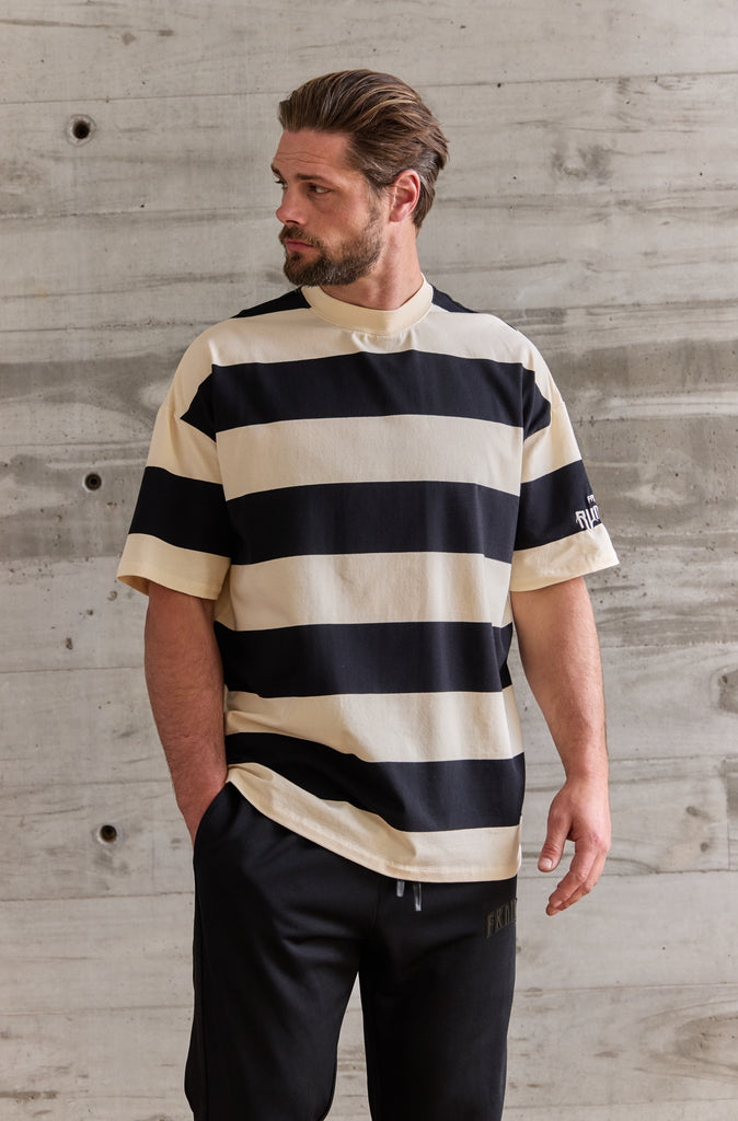 Duomo Stripe Tee - Black Creme