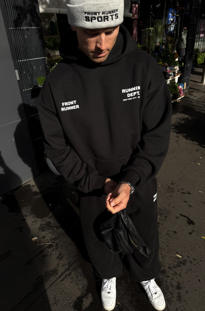 Running Dept Hoodie Black White