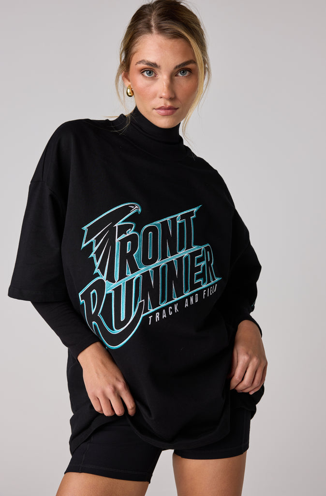 T&F Tee - Black Aqua