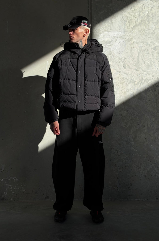 FR Hooded Puffer Jacket Black