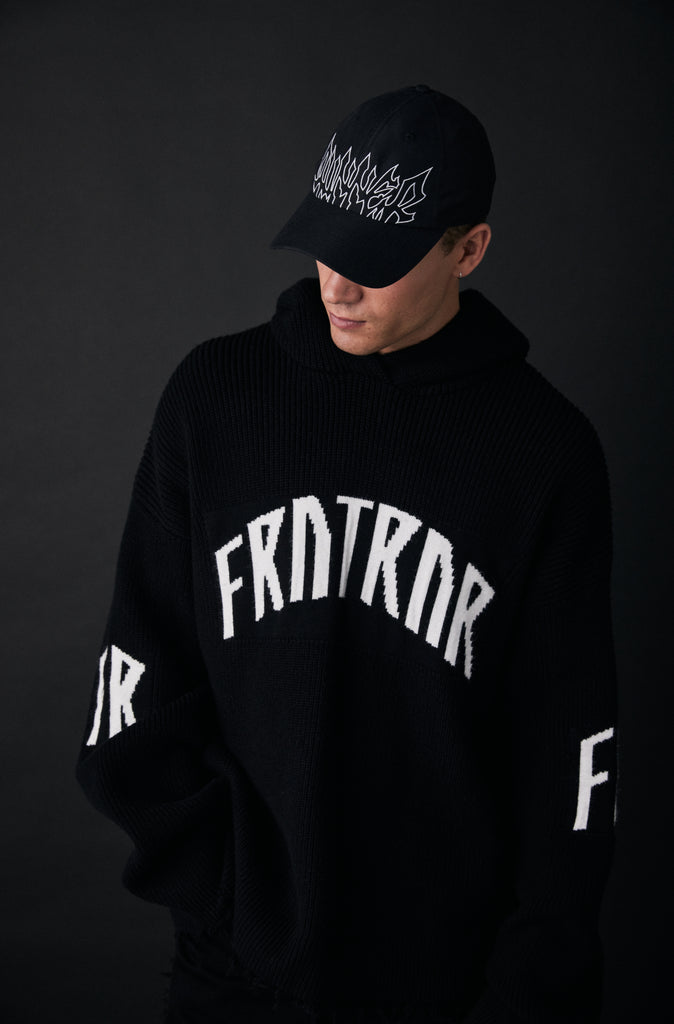 FRNTRNR Knit Hoodie - Black