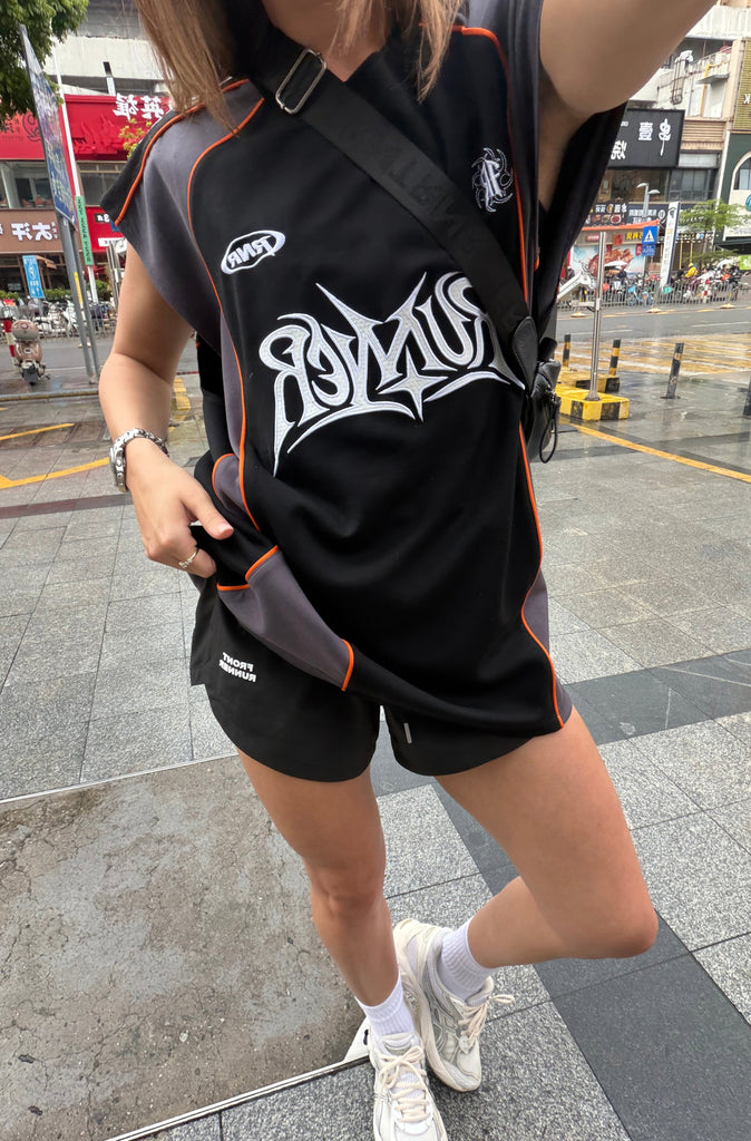 Kinetic Sleeveless Jersey Black Mandarin