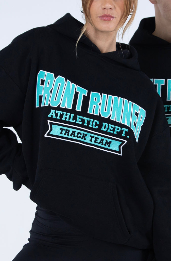 Athletic Department Hoodie Black & Teal