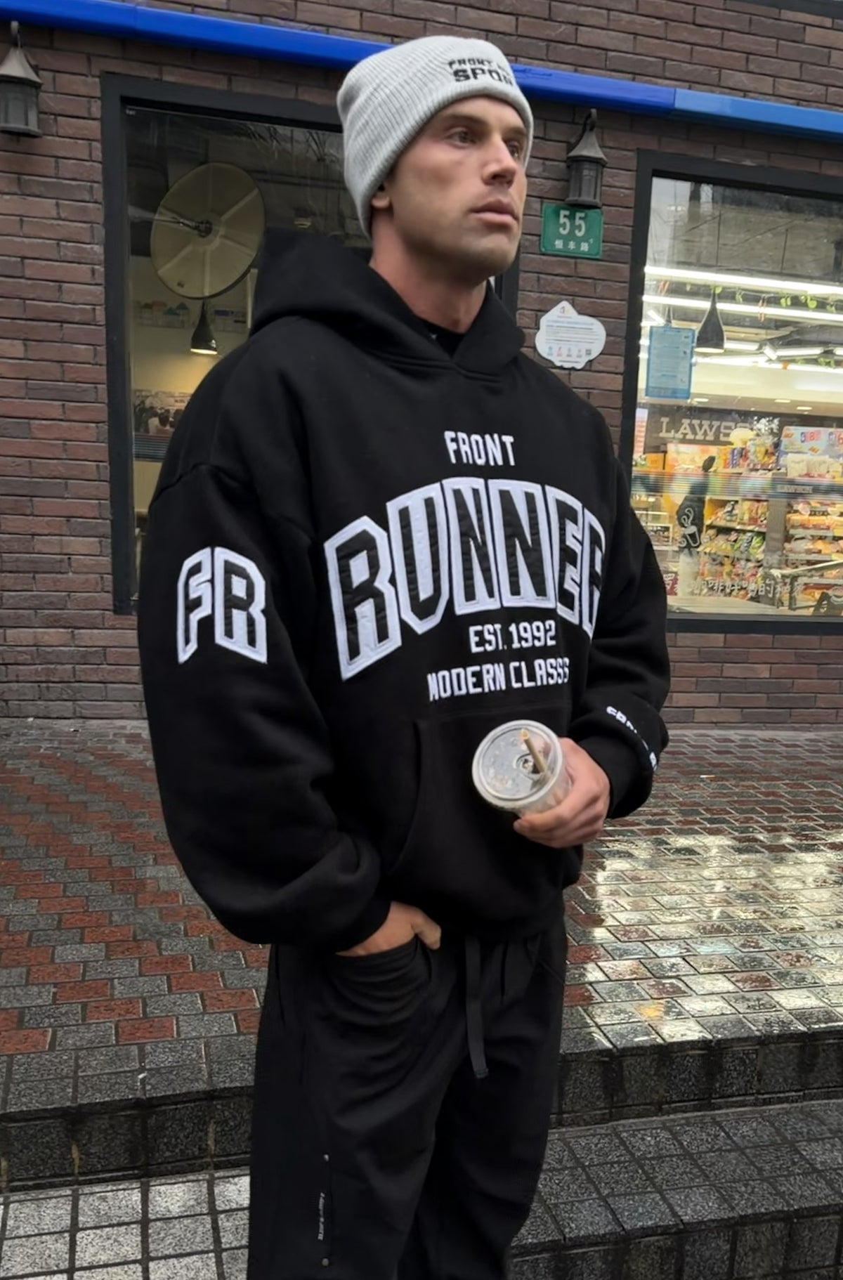Classic Front Hoodie Black [men]