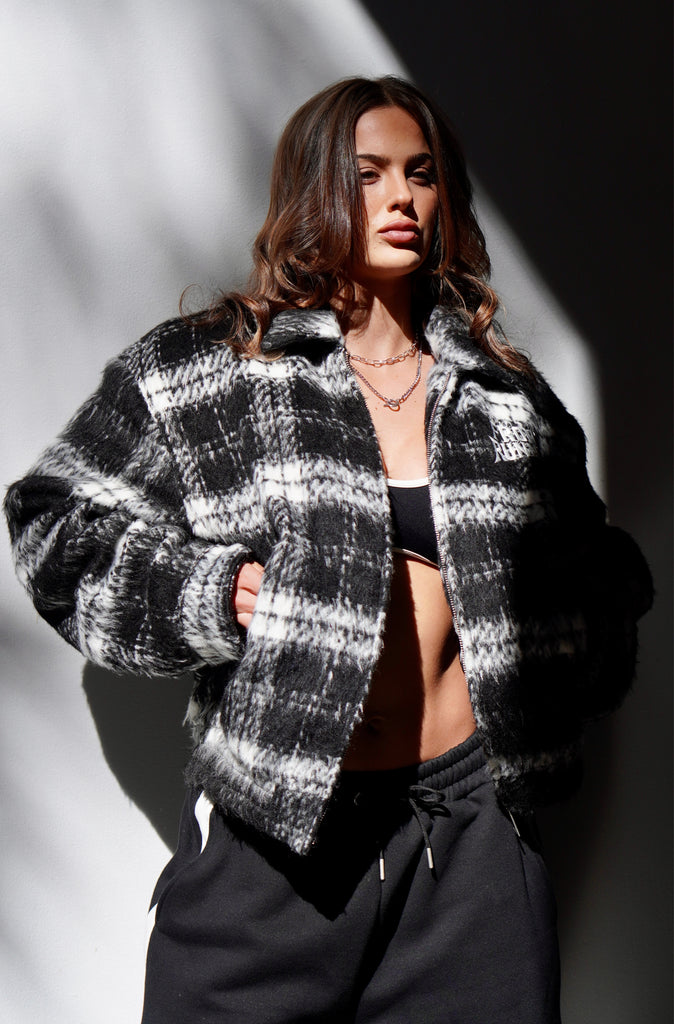 Apex Check Bomber Black White