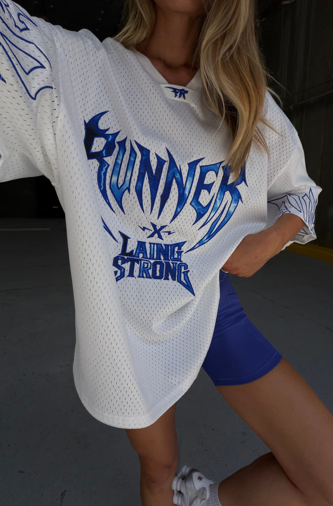 FR X LS Helm Bolt Jersey White Cobalt [women]