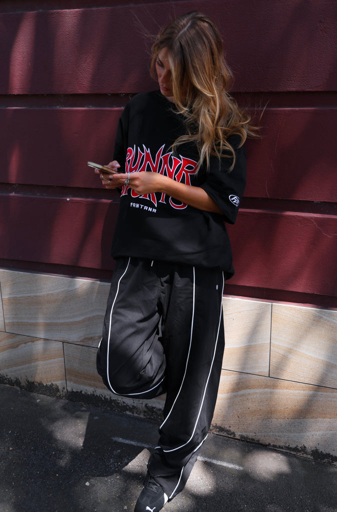 Phase Piped Barrel Leg Pant Black