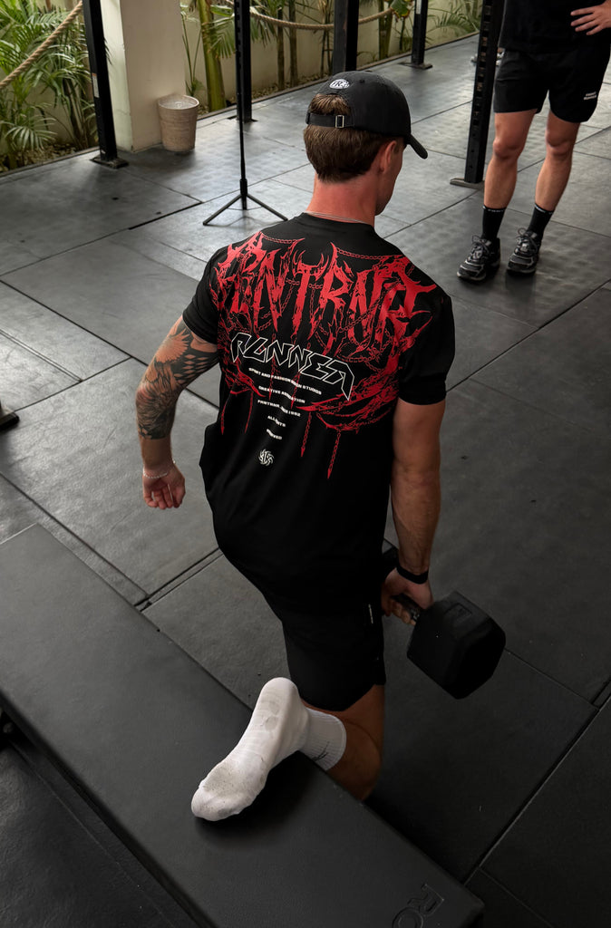 Controlled Chaos Fitted Tee Black Scarlet
