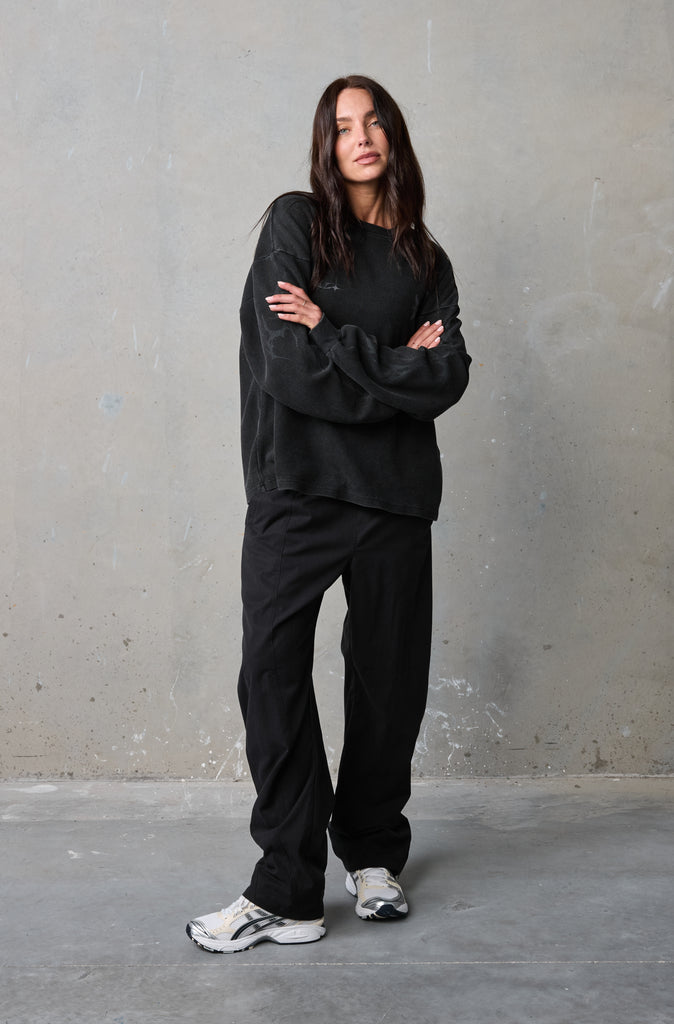 Sandstorm L/S Waffle Tee - Black