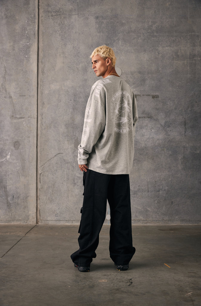 H.O.D Long Sleeve - Grey Marle