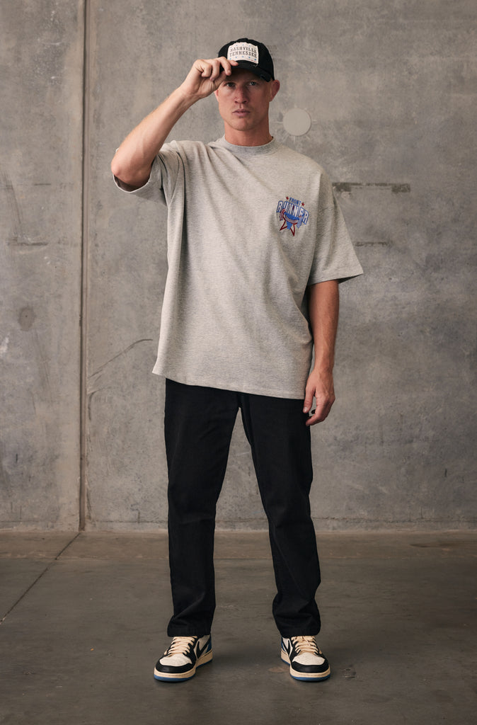 American Runner Tee - Grey Marle