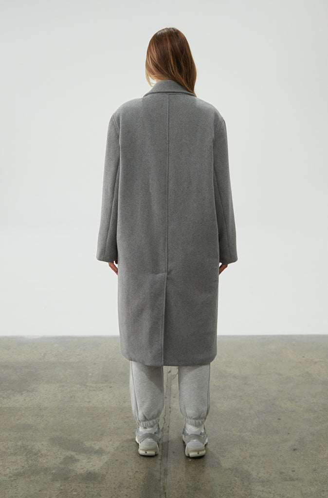 Chicago Double Breasted Overcoat - Grey Marle