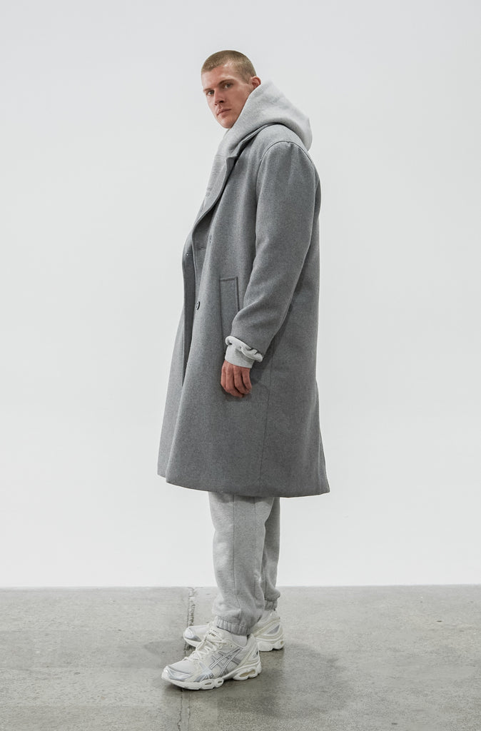 Chicago Double Breasted Overcoat - Grey Marle