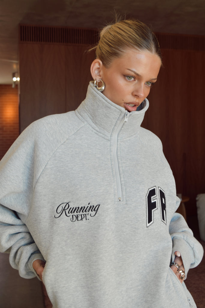 Classic Running Dept. 1/4 Zip Grey Marle